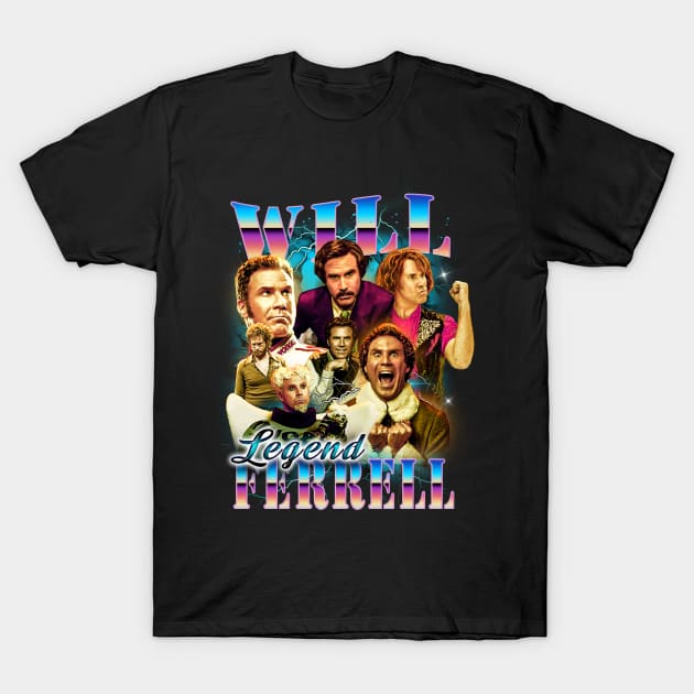 Will Ferrell - Legend - 90's bootleg style design T-Shirt by BodinStreet